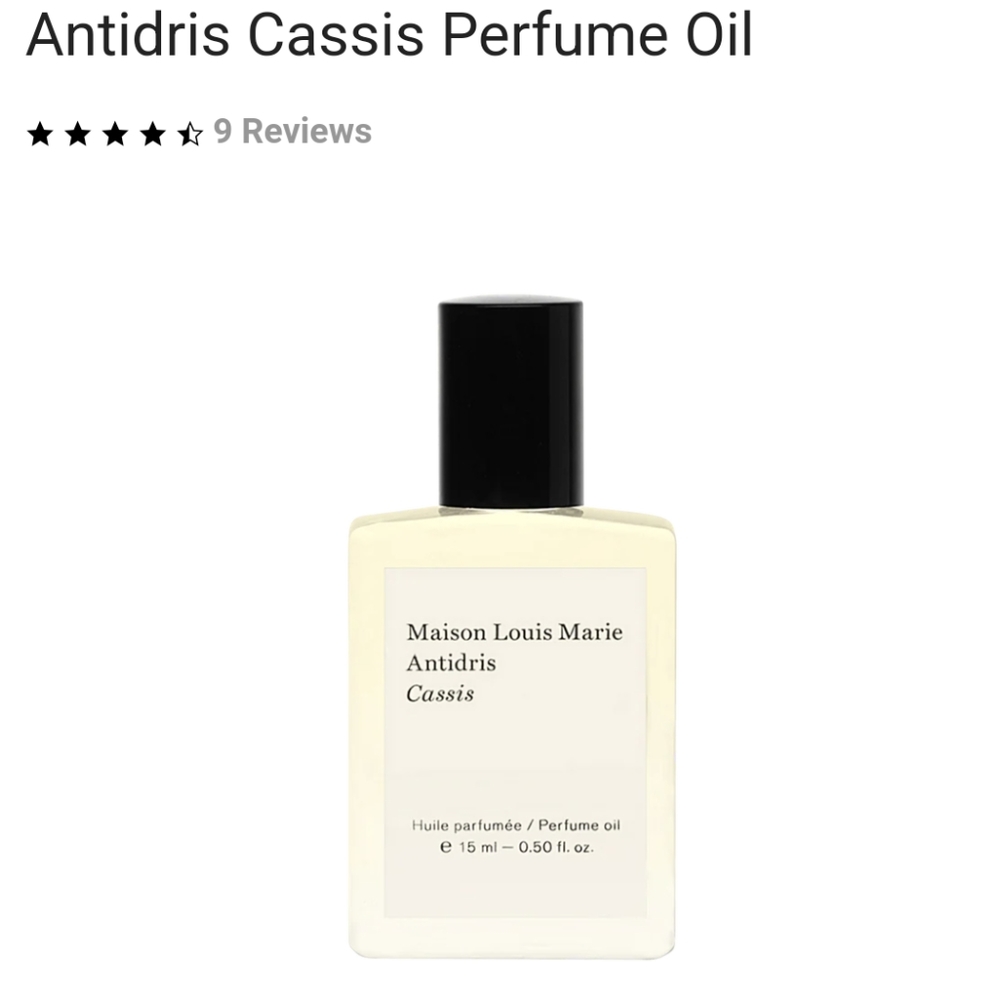 Maison Louis Marie Antidris Cassis Perfume Oil